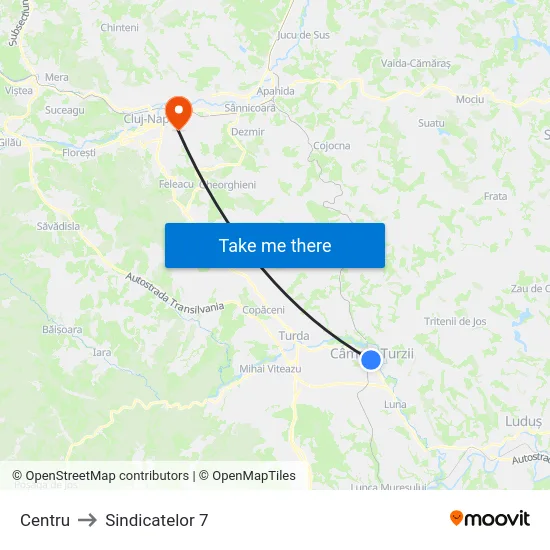 Centru to Sindicatelor 7 map