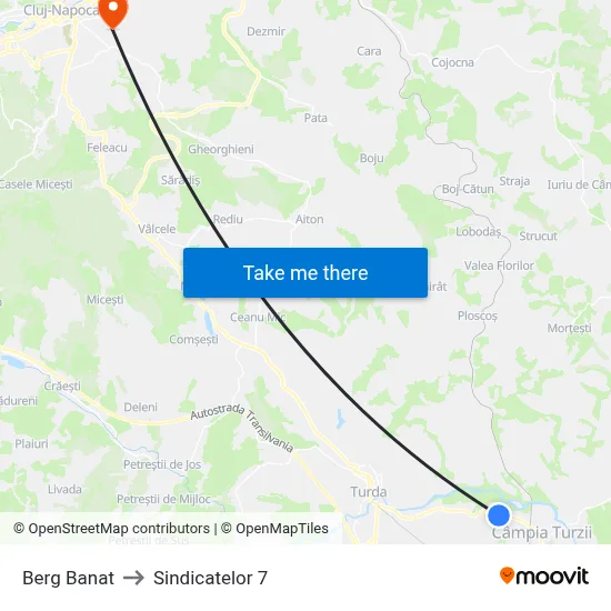 Berg Banat to Sindicatelor 7 map