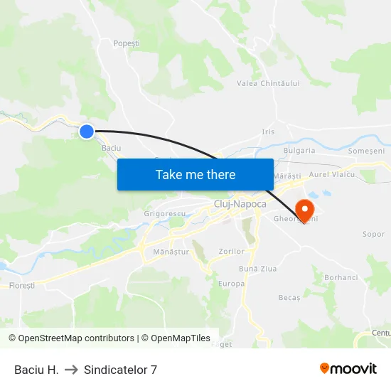 Baciu H. to Sindicatelor 7 map