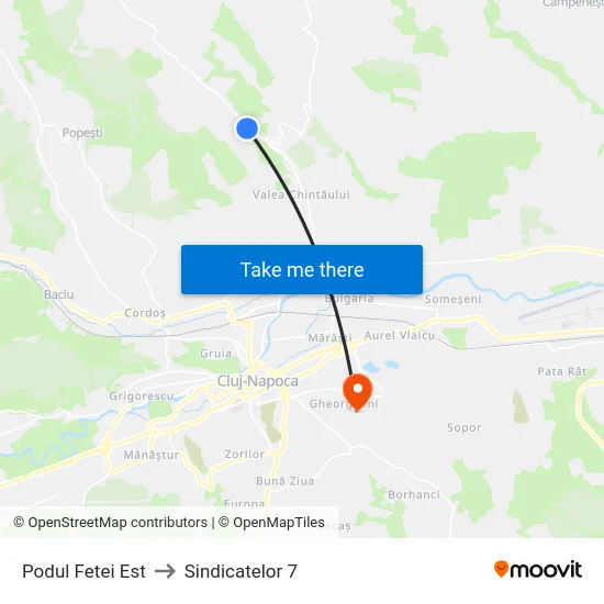 Podul Fetei Est to Sindicatelor 7 map