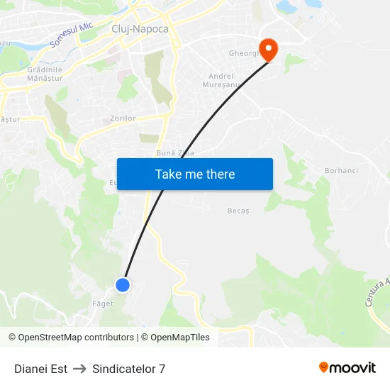 Dianei Est to Sindicatelor 7 map