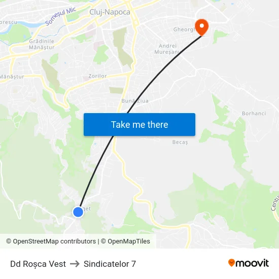 Dd Roșca Vest to Sindicatelor 7 map
