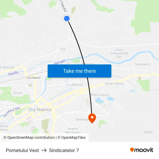 Pometului Vest to Sindicatelor 7 map