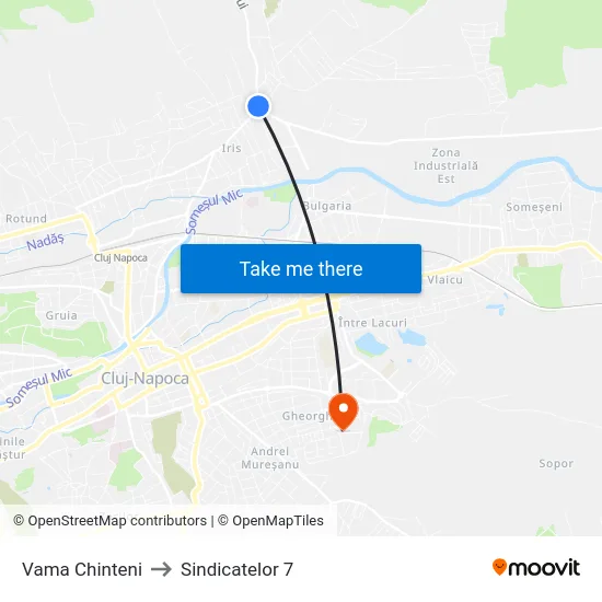 Vama Chinteni to Sindicatelor 7 map