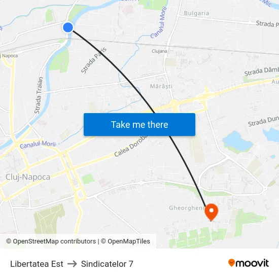 Libertatea Est to Sindicatelor 7 map