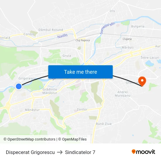 Dispecerat Grigorescu to Sindicatelor 7 map