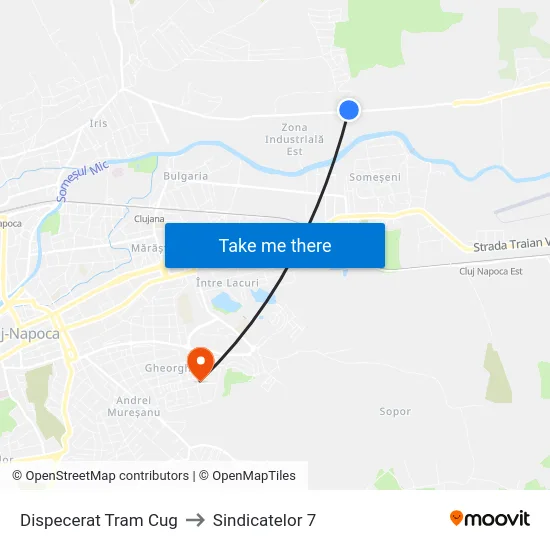 Dispecerat Tram Cug to Sindicatelor 7 map