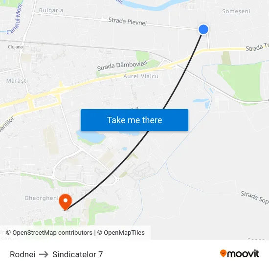 Rodnei to Sindicatelor 7 map