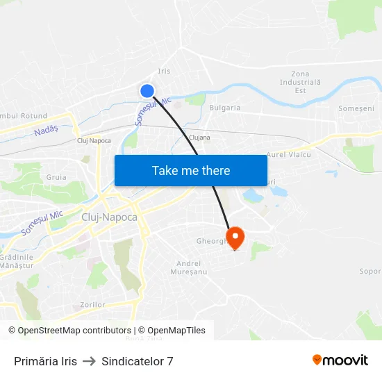 Primăria Iris to Sindicatelor 7 map