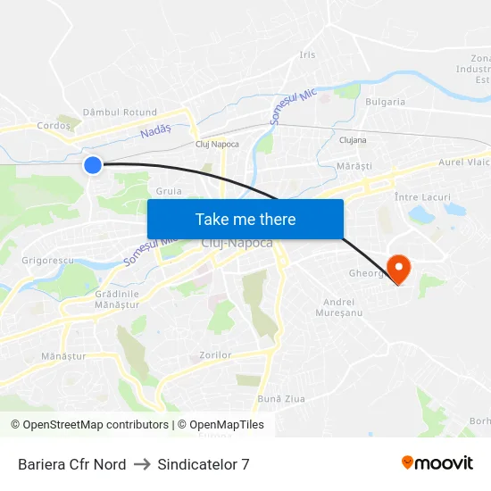 Bariera Cfr Nord to Sindicatelor 7 map