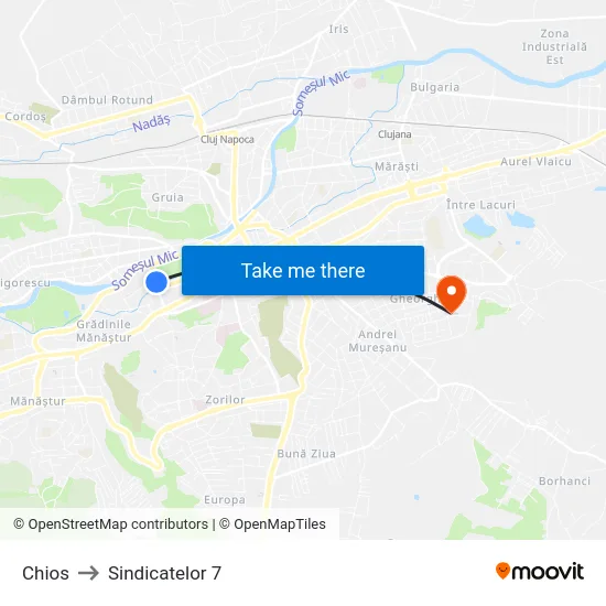 Chios to Sindicatelor 7 map