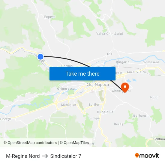 M-Regina Nord to Sindicatelor 7 map