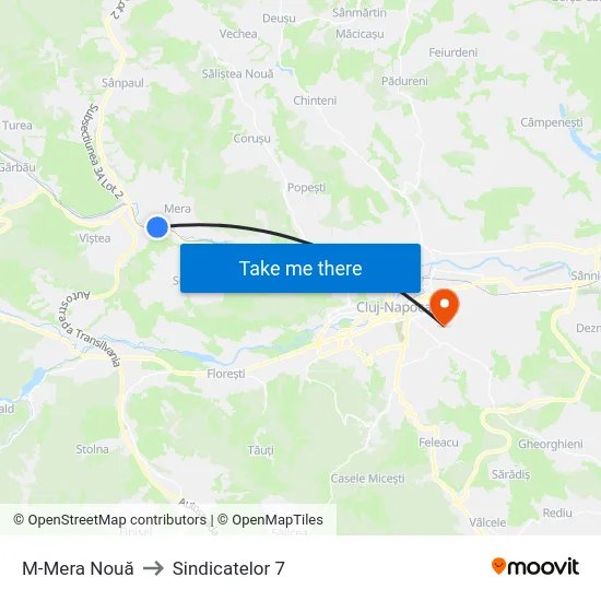 M-Mera Nouă to Sindicatelor 7 map