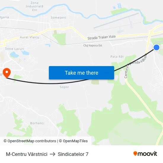 M-Centru Vârstnici to Sindicatelor 7 map