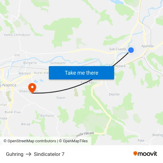 Guhring to Sindicatelor 7 map