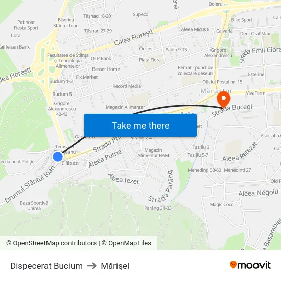 Dispecerat Bucium to Mărişel map