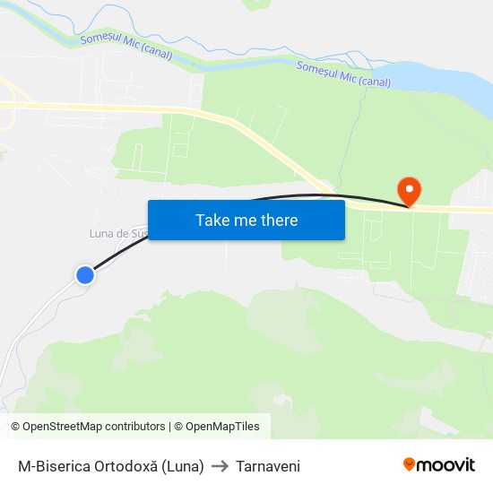 M-Biserica Ortodoxă (Luna) to Tarnaveni map