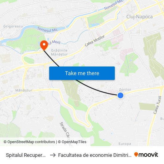 Spitalul Recuperare Sud to Facultatea de economie Dimitrie Cantemir map