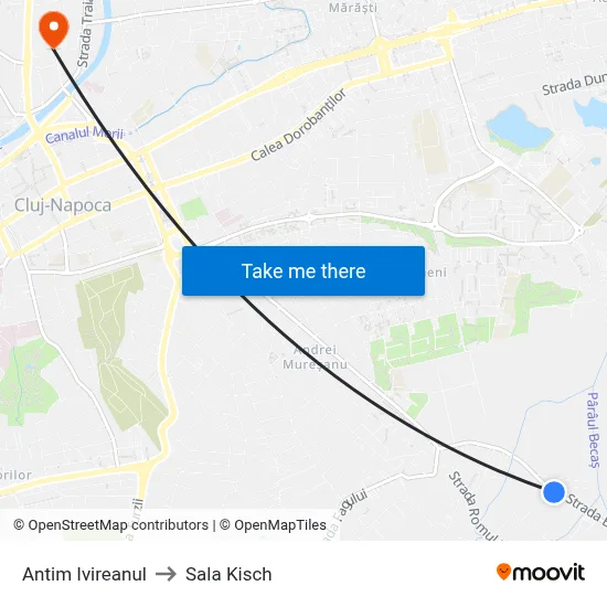 Antim Ivireanul to Sala Kisch map