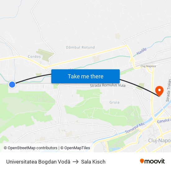 Universitatea Bogdan Vodă to Sala Kisch map