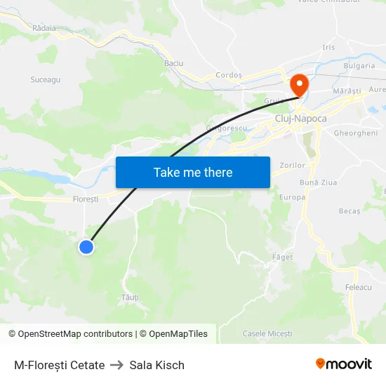 M-Florești Cetate to Sala Kisch map