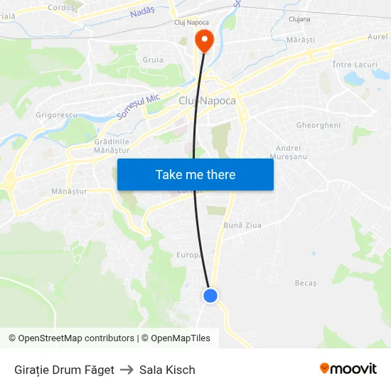 Girație Drum Făget to Sala Kisch map