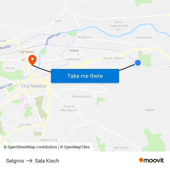 Selgros to Sala Kisch map