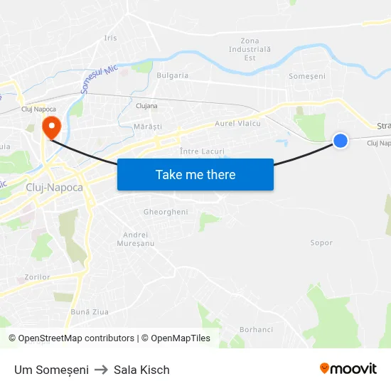 Um Someșeni to Sala Kisch map