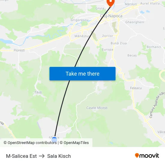 M-Salicea Est to Sala Kisch map