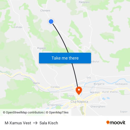 M-Xamus Vest to Sala Kisch map