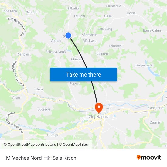 M-Vechea Nord to Sala Kisch map