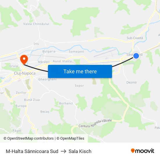 M-Halta Sânnicoara Sud to Sala Kisch map