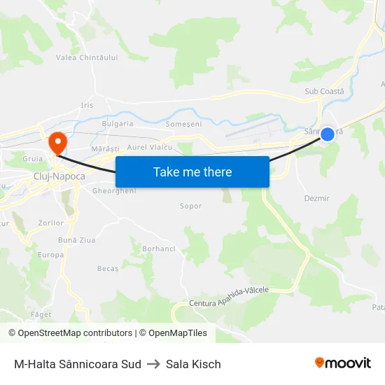 M-Halta Sânnicoara Sud to Sala Kisch map
