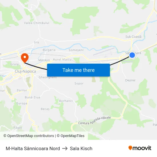 M-Halta Sânnicoara Nord to Sala Kisch map