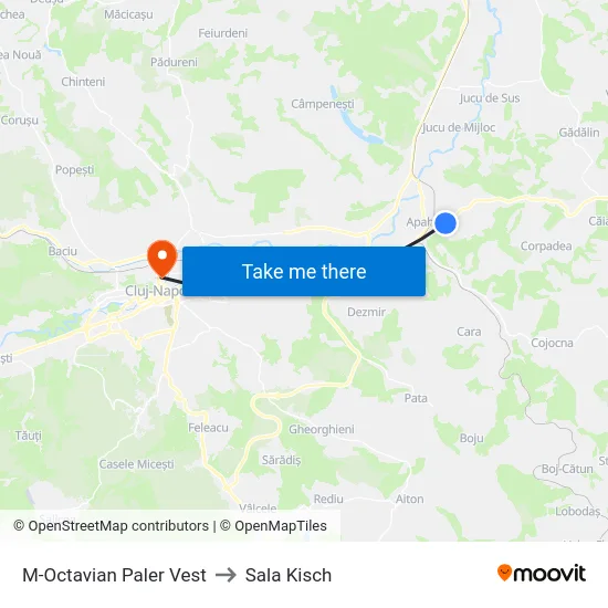 M-Octavian Paler Vest to Sala Kisch map