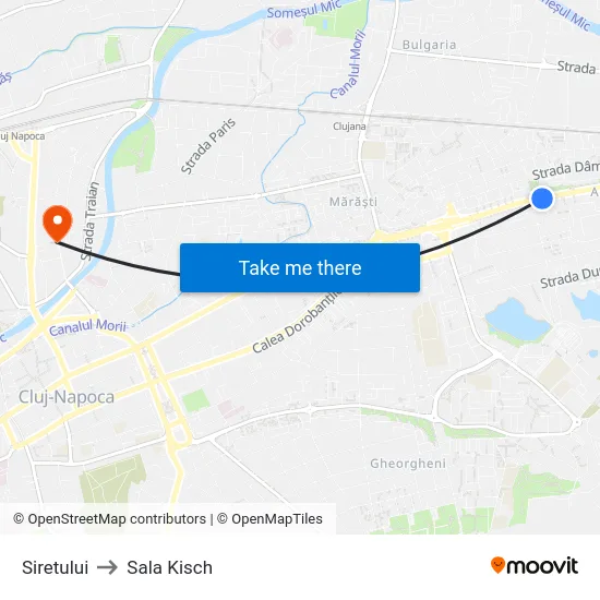 Siretului to Sala Kisch map