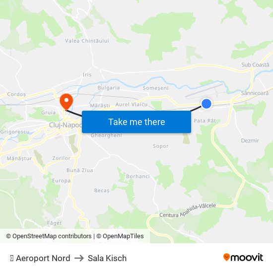 ✈ Aeroport Nord to Sala Kisch map