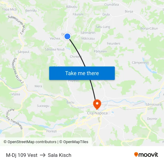 M-Dj 109 Vest to Sala Kisch map