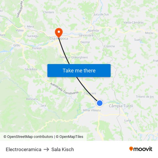 Electroceramica to Sala Kisch map