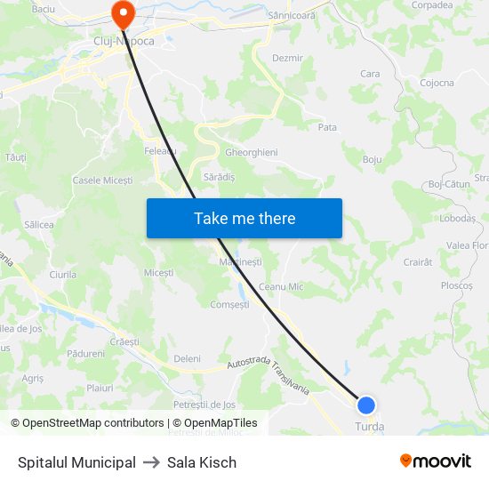 Spitalul Municipal to Sala Kisch map