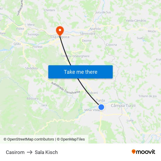 Casirom to Sala Kisch map