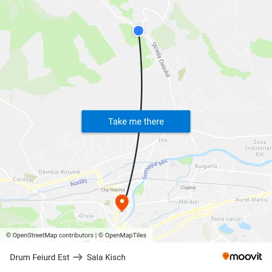 Drum Feiurd Est to Sala Kisch map