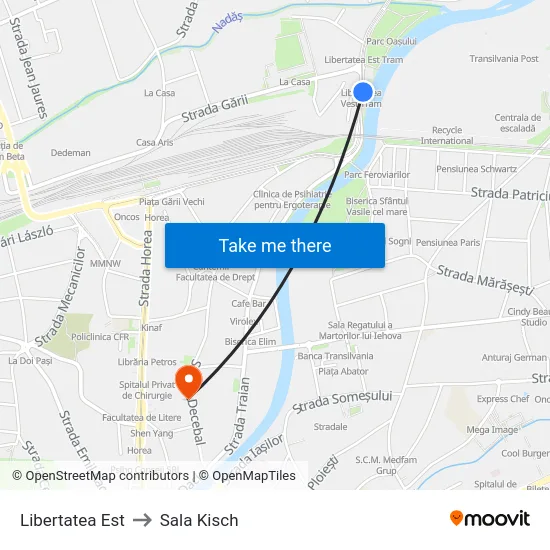 Libertatea Est to Sala Kisch map