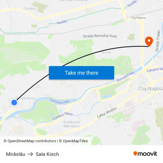Mirăslău to Sala Kisch map