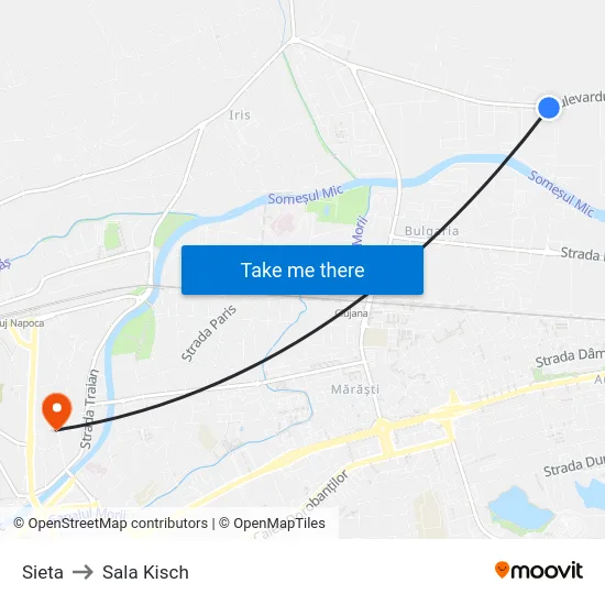Sieta to Sala Kisch map