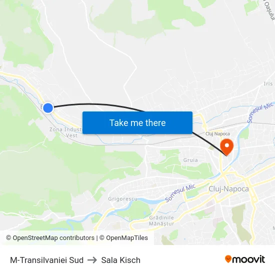 M-Transilvaniei Sud to Sala Kisch map