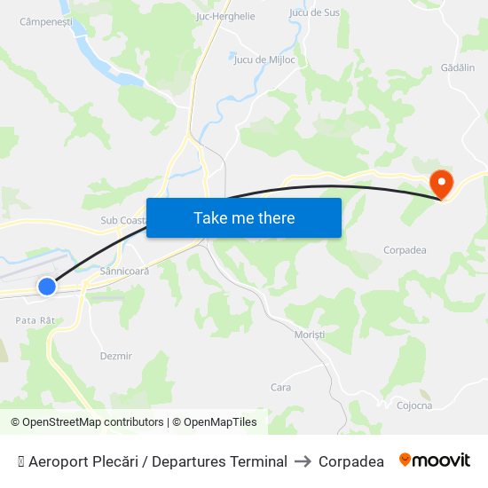 ✈ Aeroport Plecări  / Departures Terminal to Corpadea map