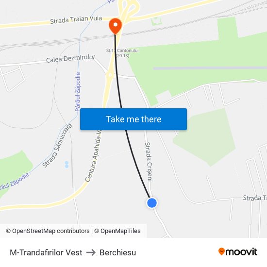 M-Trandafirilor Vest to Berchiesu map