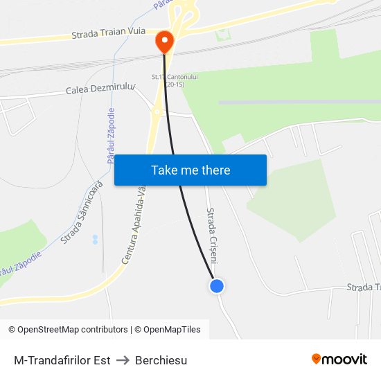 M-Trandafirilor Est to Berchiesu map