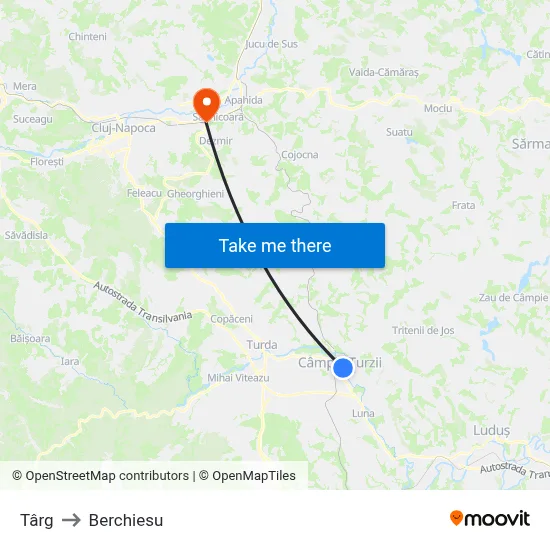 Târg to Berchiesu map